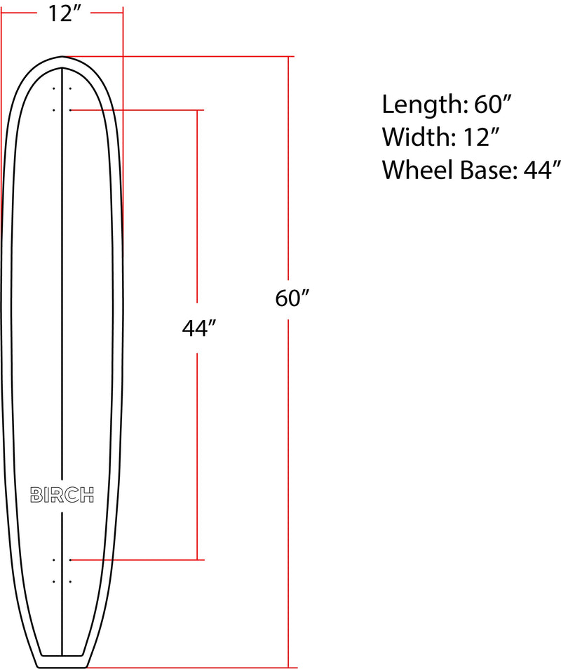 BIRCH 60" LOG Cruiser: Surf-Inspired Longboard Skateboard - Complete Setup