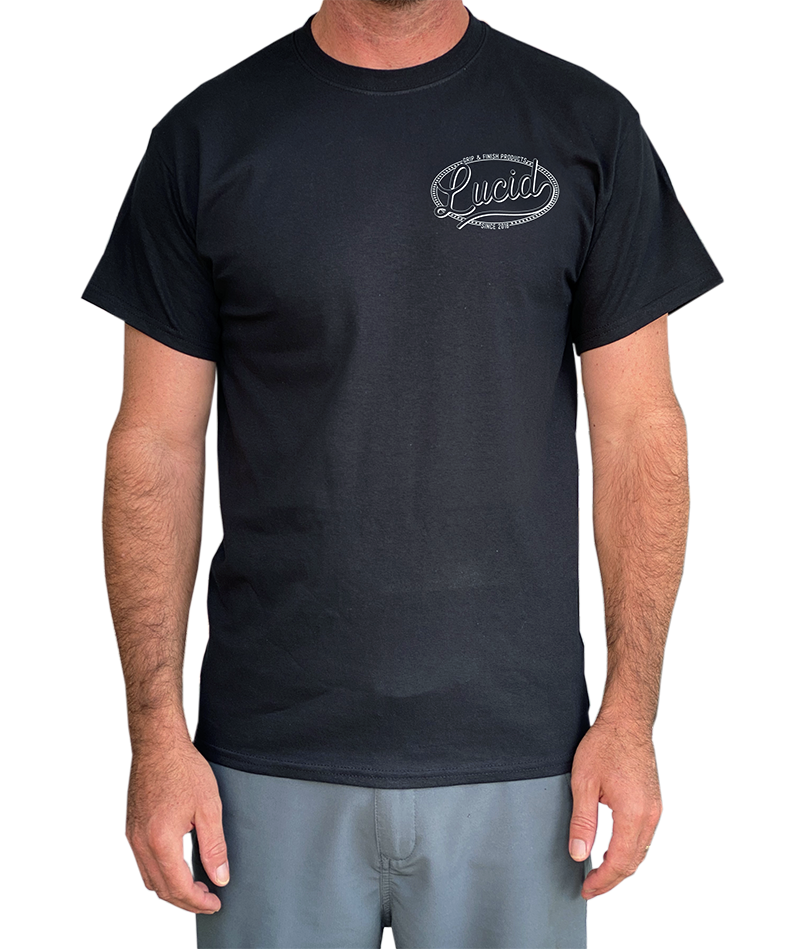 LUCID - Short Sleeve RETRO Design T-Shirt - BLACK