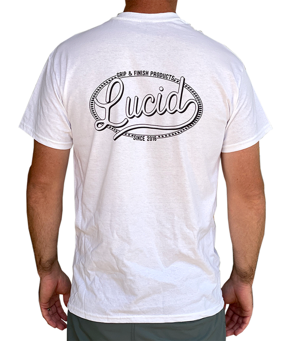 LUCID - Short Sleeve RETRO Design T-Shirt - WHITE