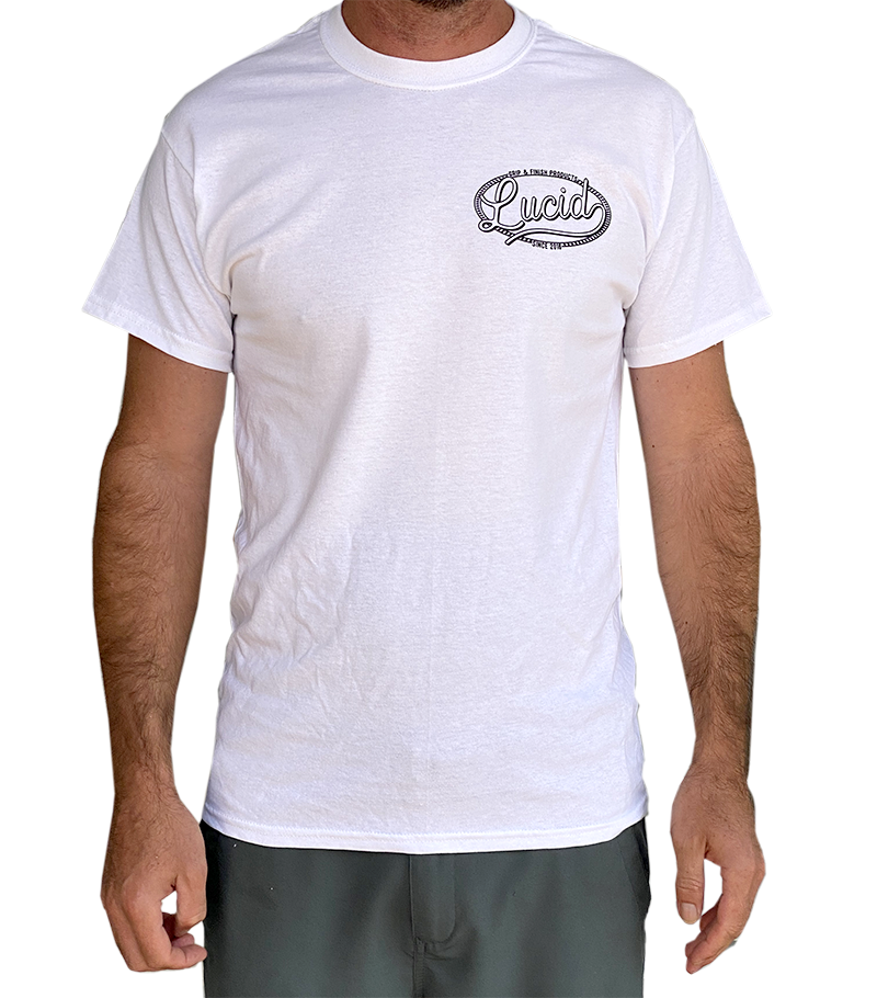 LUCID - Short Sleeve RETRO Design T-Shirt - WHITE
