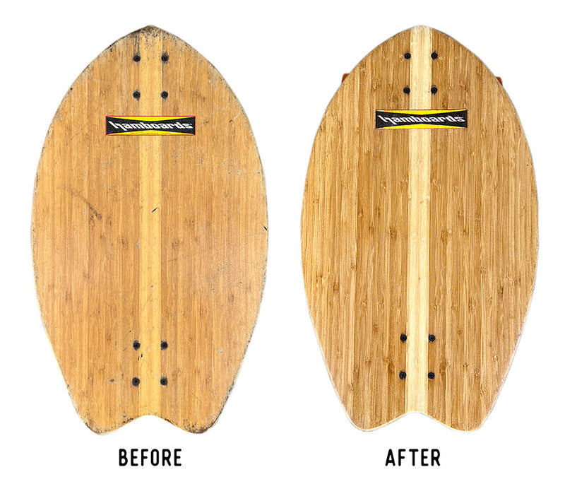 Hamboard 24" Natural Bamboo Biscuit Skateboard Complete - Refurbished